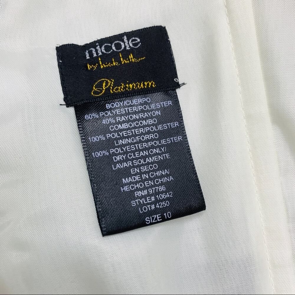 Nicole By Nicole Miller Geometric Black Wedding Gown, Size 10 Formal - Picture 7 of 8